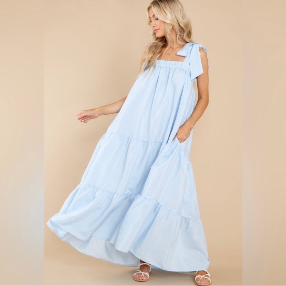 Red Dress Boutique Starry Skies Light Blue Maxi Dress